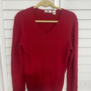 Red V-Neck Sweater